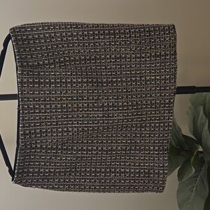 Sophisticated Black and White Tweed Pencil Skirt